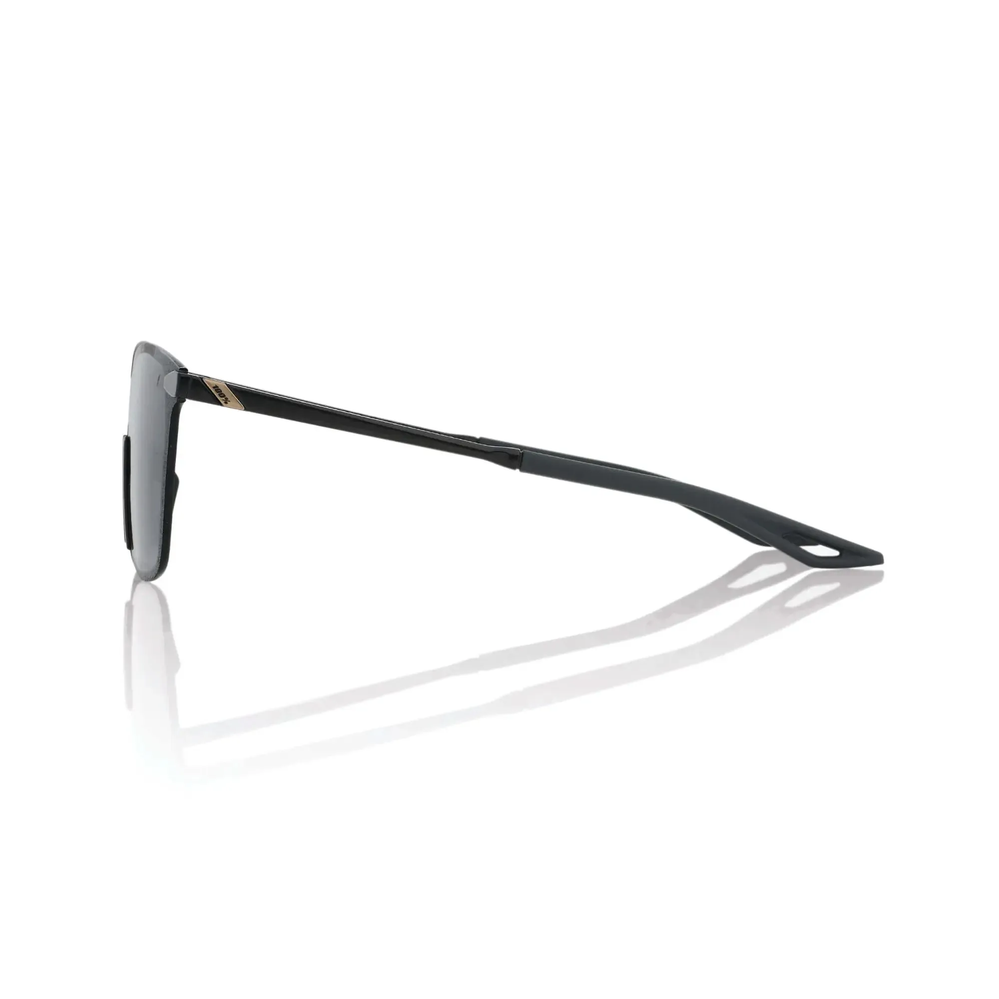 100% Legere Square Glasses Polished Black / Smoke Lens