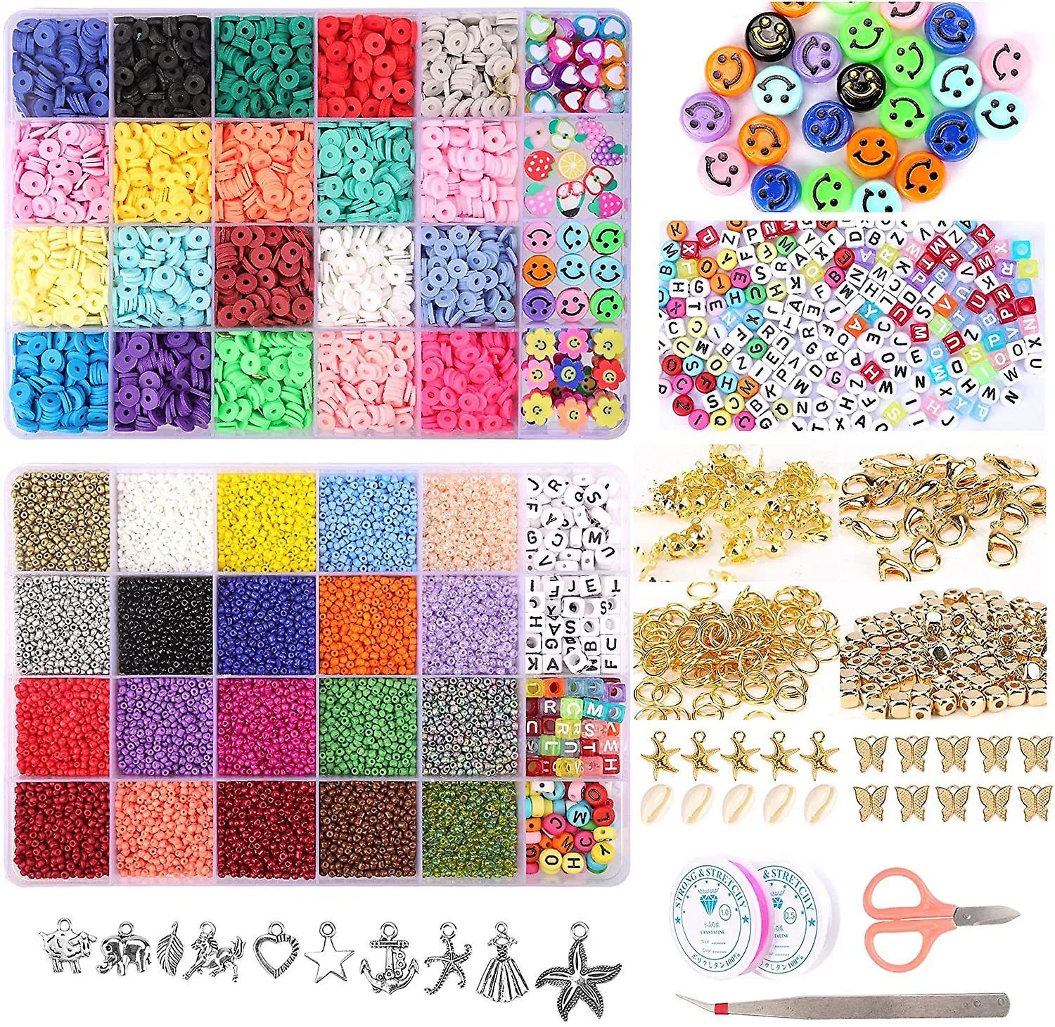 25000 Pcs Acrylic Bead & Polymer Clay Kit - Bracelet Making