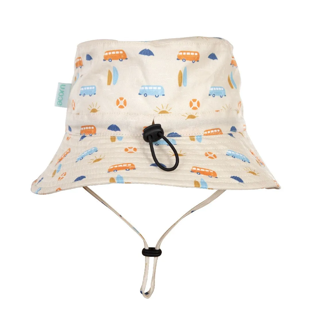 ACORN KIDS - SUNRISE SURF WIDE BRIM BUCKET HAT: NATURAL/MULTI