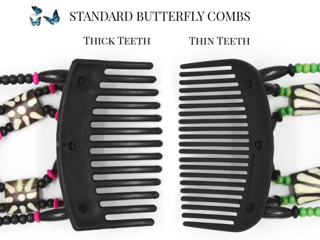 African Butterfly Hair Comb - Beada Brown 226