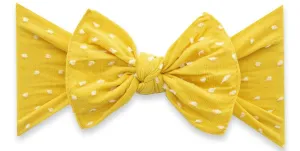 Baby Bling Mustard Shabby Dot Patterned Knot Headband