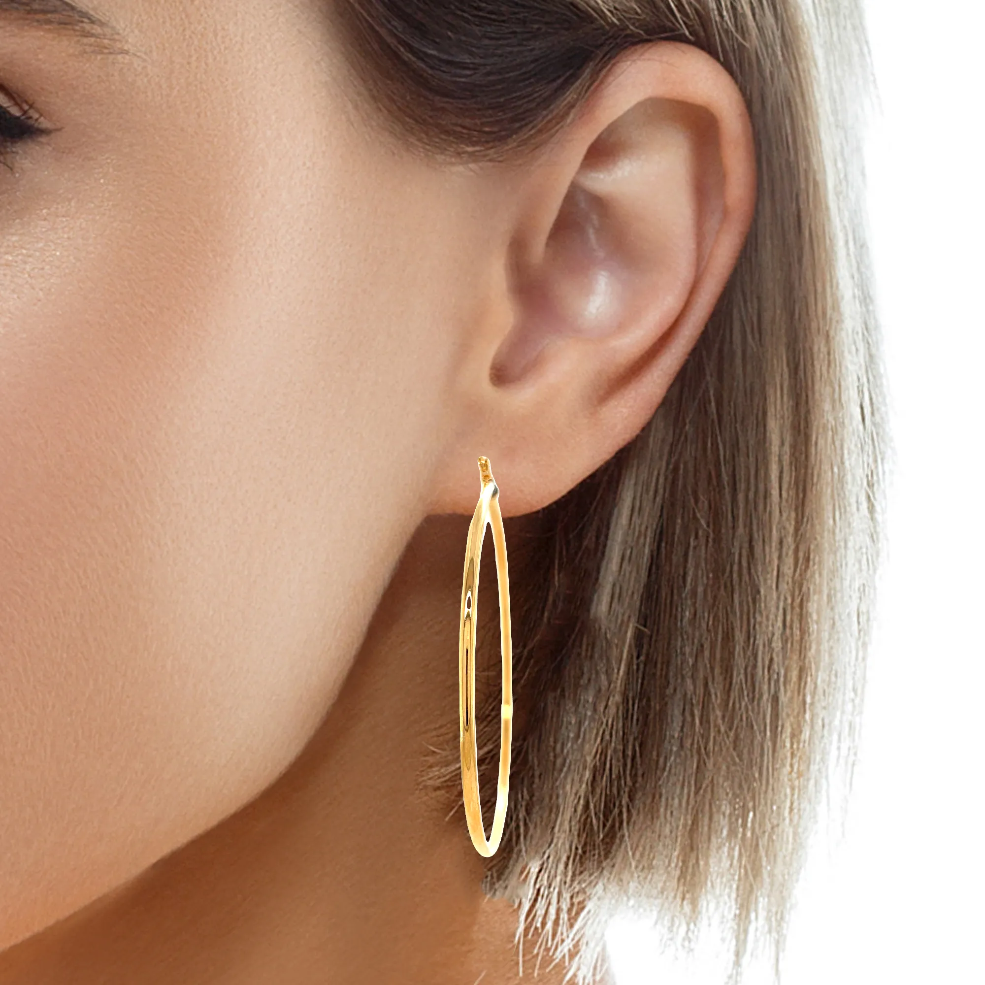 Big 5.4 cm Hoops Earrings 14k Gold filled 2 mm thick