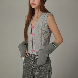 Big Button Knit Vest