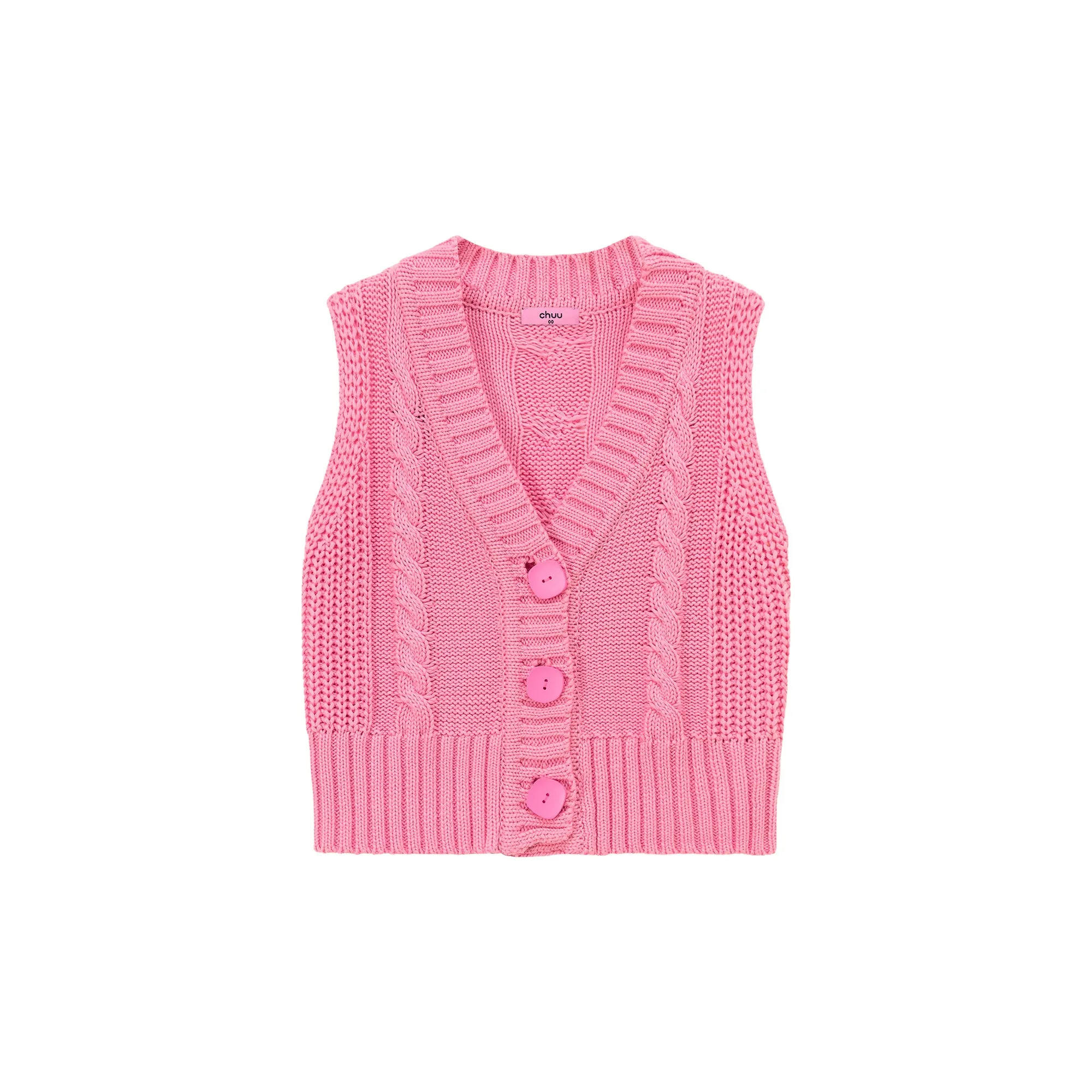 Big Button Knit Vest