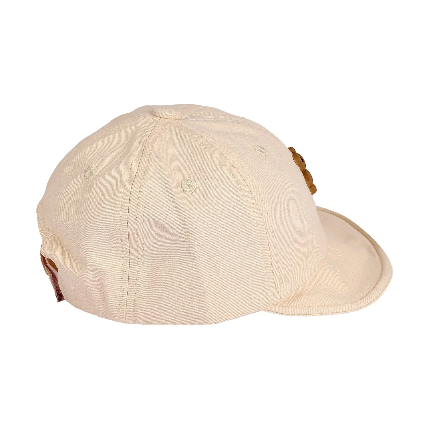 COOL BEAR APPLIQUE COTTON CAP - BEIGE