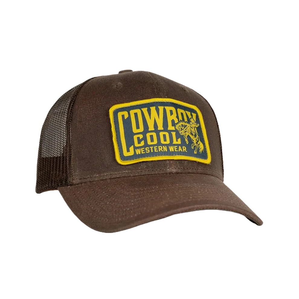 Cowboy Cool Roughrider Brown Trucker Cap H716