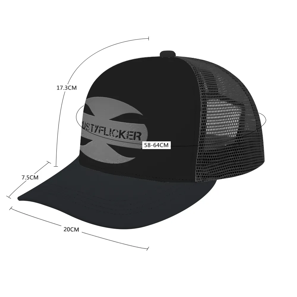 CRUSTYFLICKER Dogtag - Adult Baseball Trucker Hat (Black) : Classic Athletic Adjustable Mesh Baseball Cap for men & women