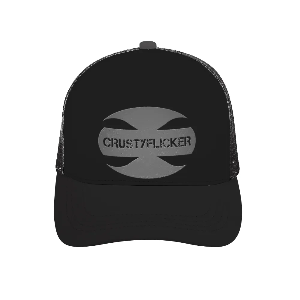 CRUSTYFLICKER Dogtag - Adult Baseball Trucker Hat (Black) : Classic Athletic Adjustable Mesh Baseball Cap for men & women