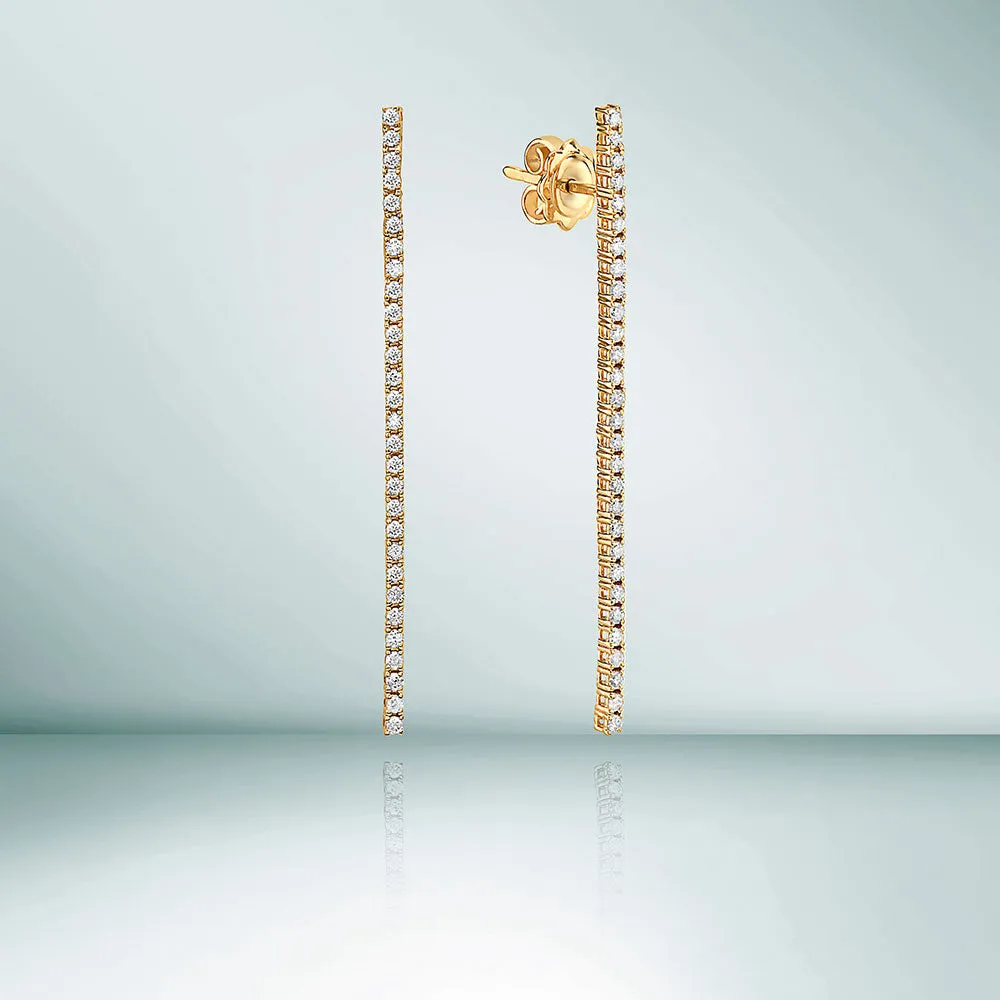 Diamond Line Tennis Earrings (0.60 ct.) in 14K Gold