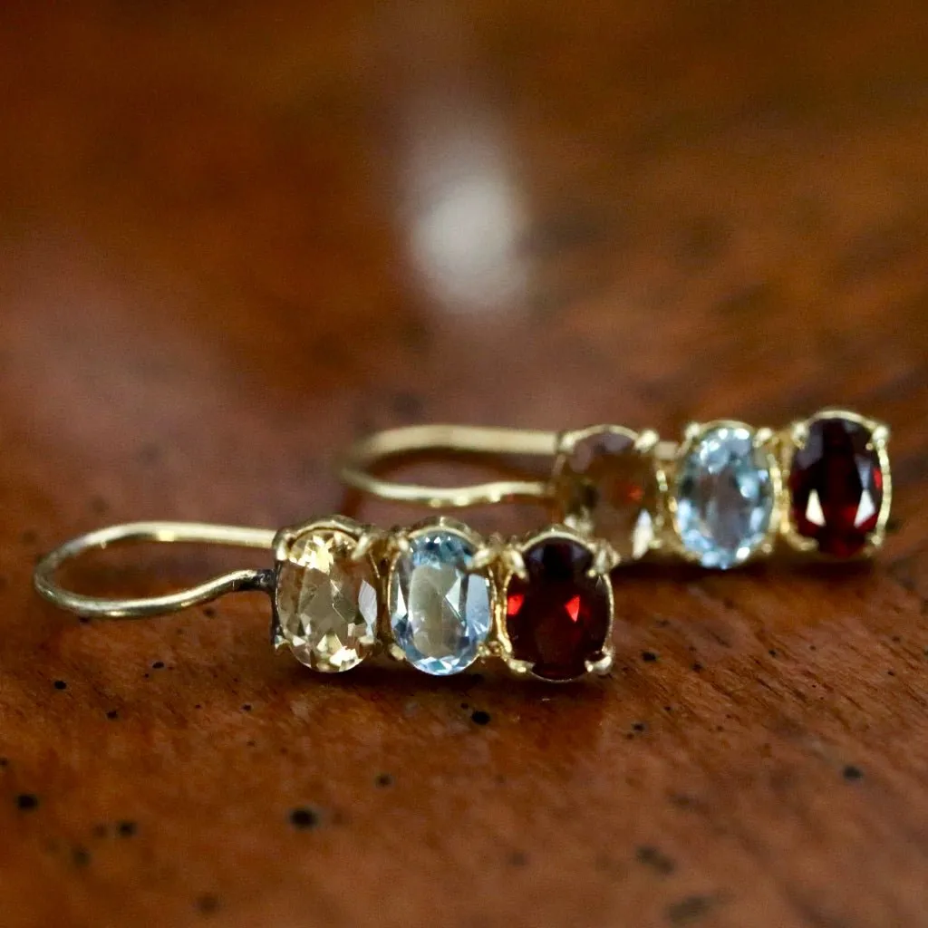 Diana Daring Citrine, Topaz and Garnet Earrings