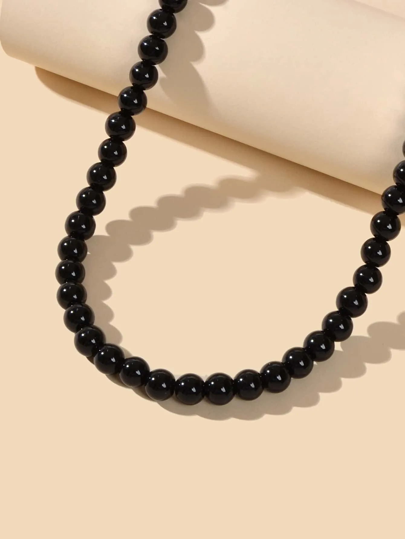 Elegant Black Beaded Necklace for Women Girls Accessories Jewelry Gifts Gift for