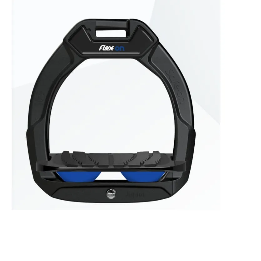 Flex On Safe On Junior Stirrup Black Frame/ Black Tread/ Blue Springs