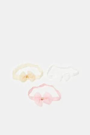 Girls Assorted Bow Hair Band Set (Pack of 3)