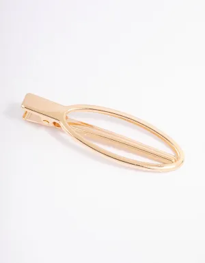 Gold Open Oval Hair Clip