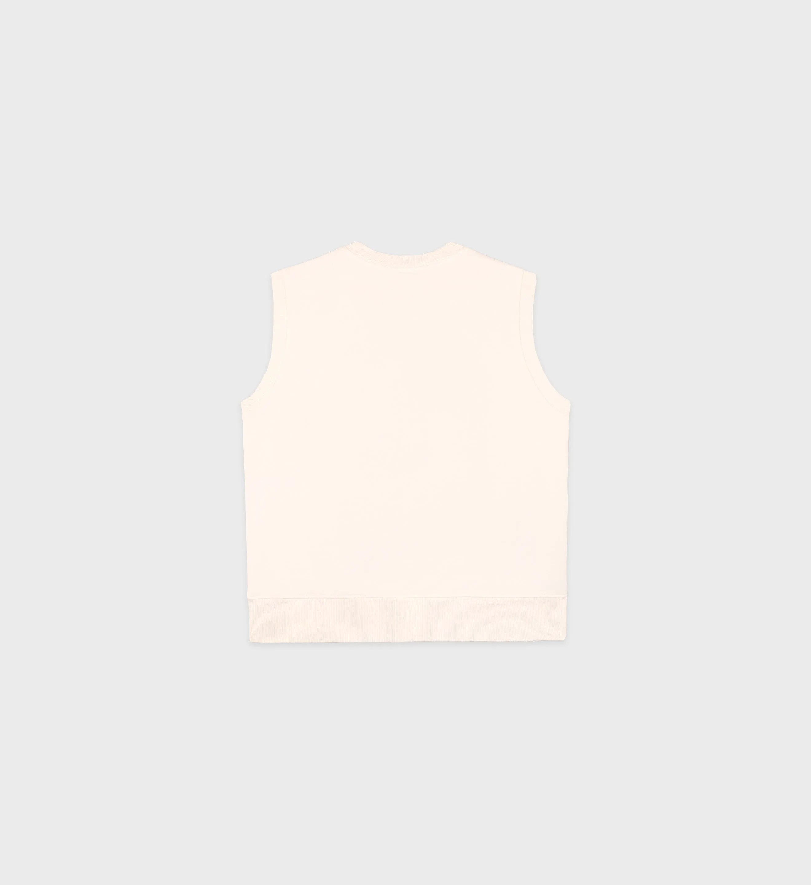 Italic Logo V-Neck Vest - Cream/Navy