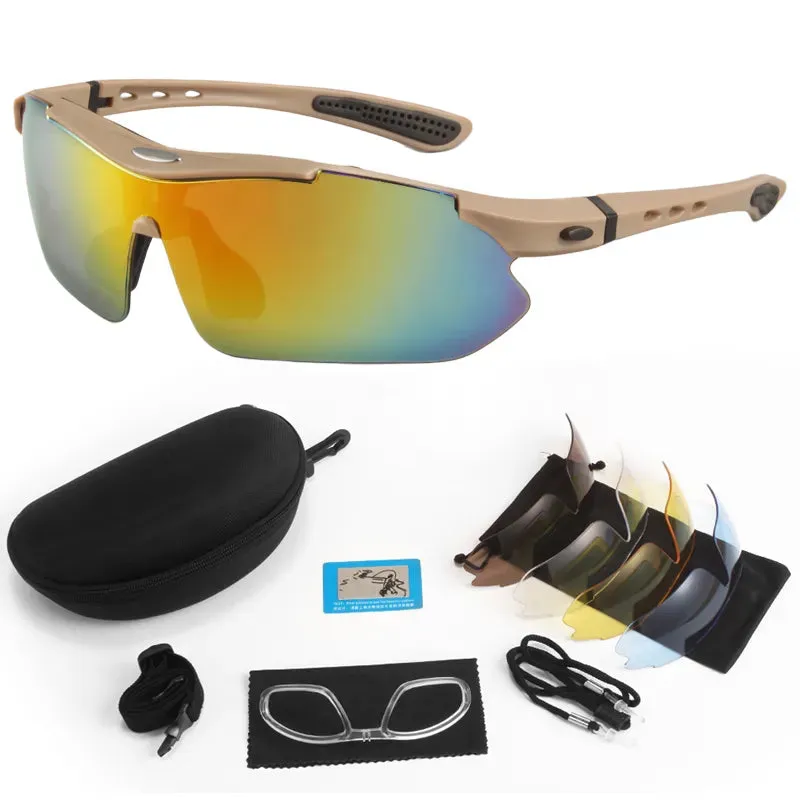 JSJM Profession Sport Glasses Polarized Men Sunglasses Road Cycling Glasses Mountain Bike Glasses Goggles Eyewear 5 Lens Glasses