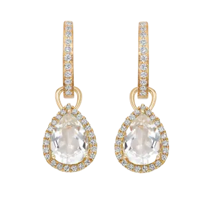 Kiki McDonough Grace Pear White Topaz and Diamond Earrings