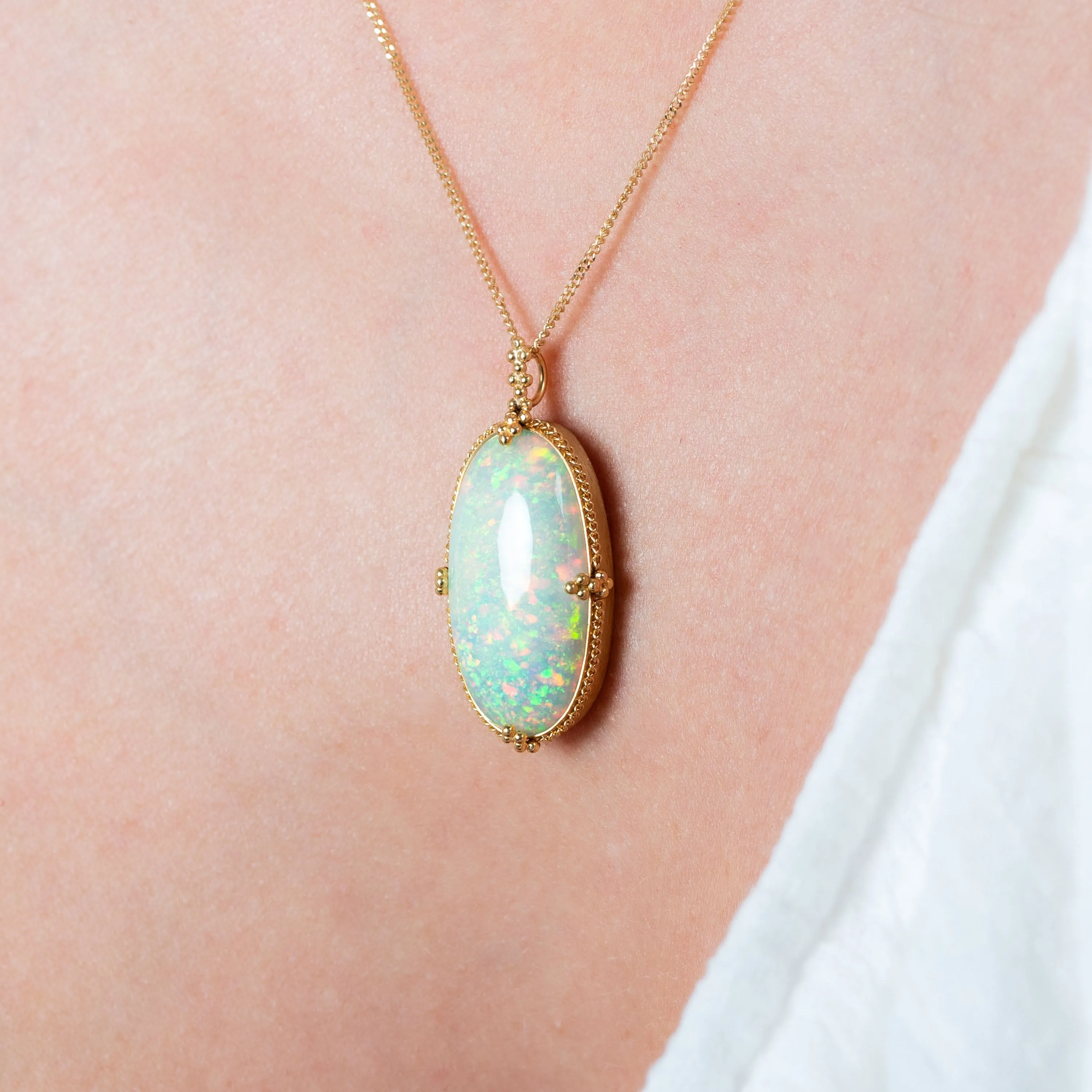 Large Ethiopian Opal 18k One-of-a-Kind Necklace