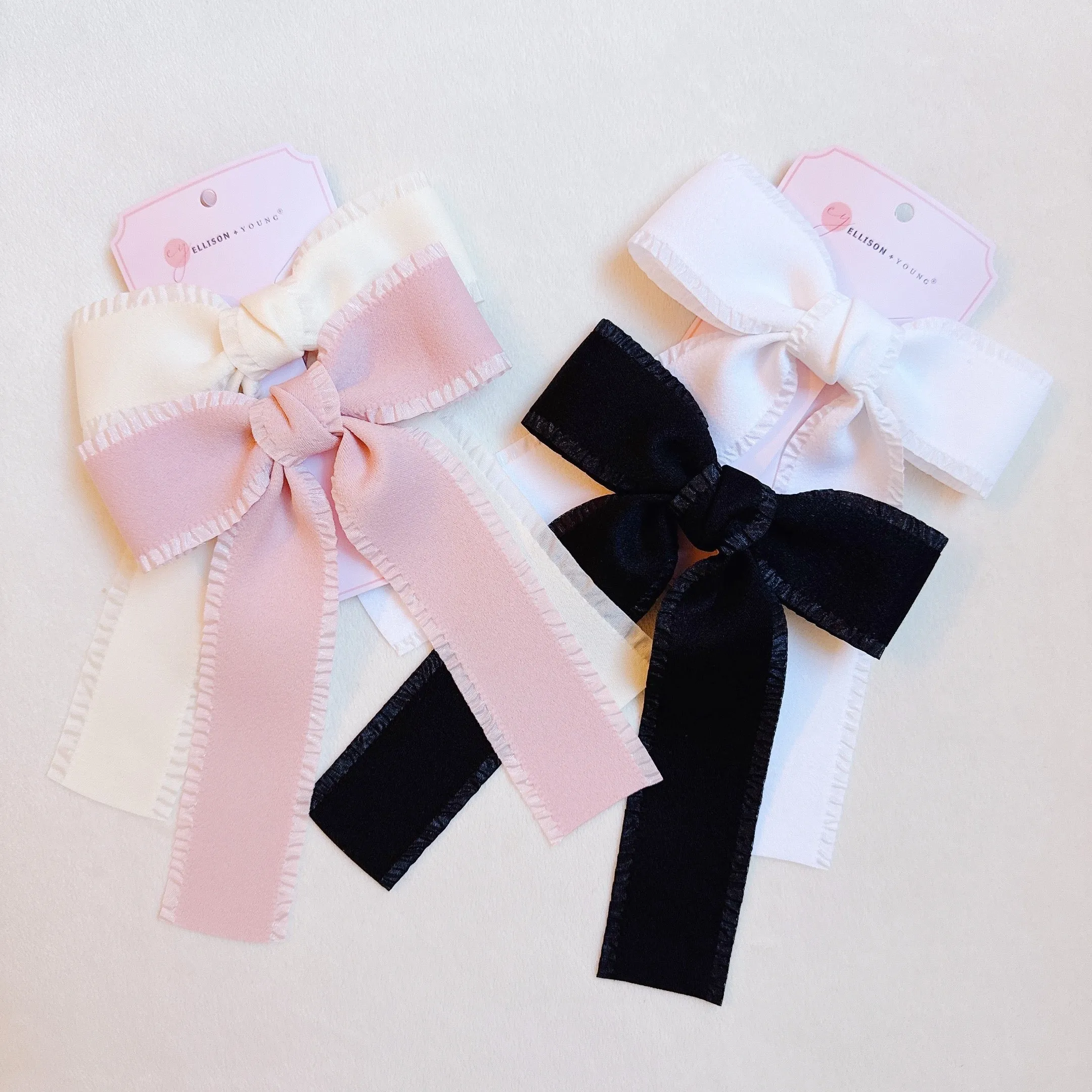 Lovely Edges Bow Hair Clip Set Of 2