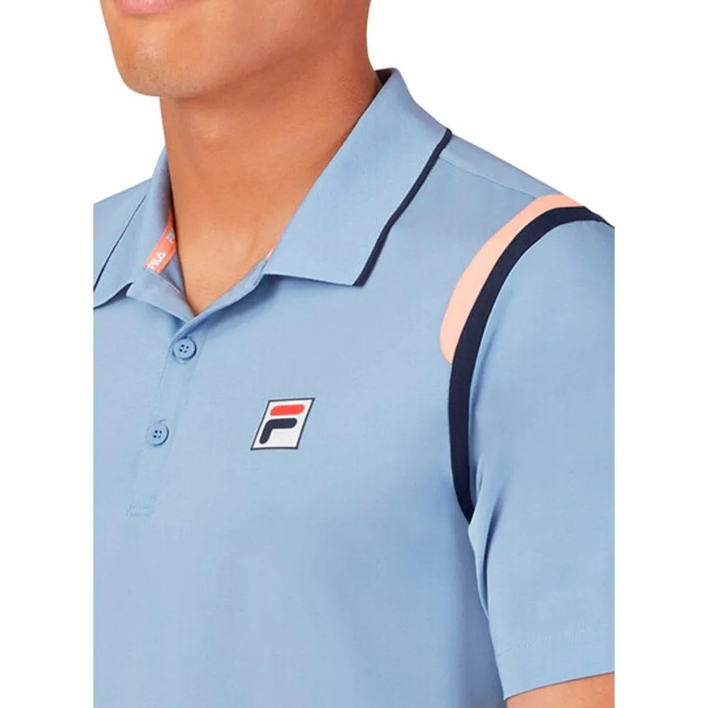 Men's Solar Power Tennis Polo Blue Chill