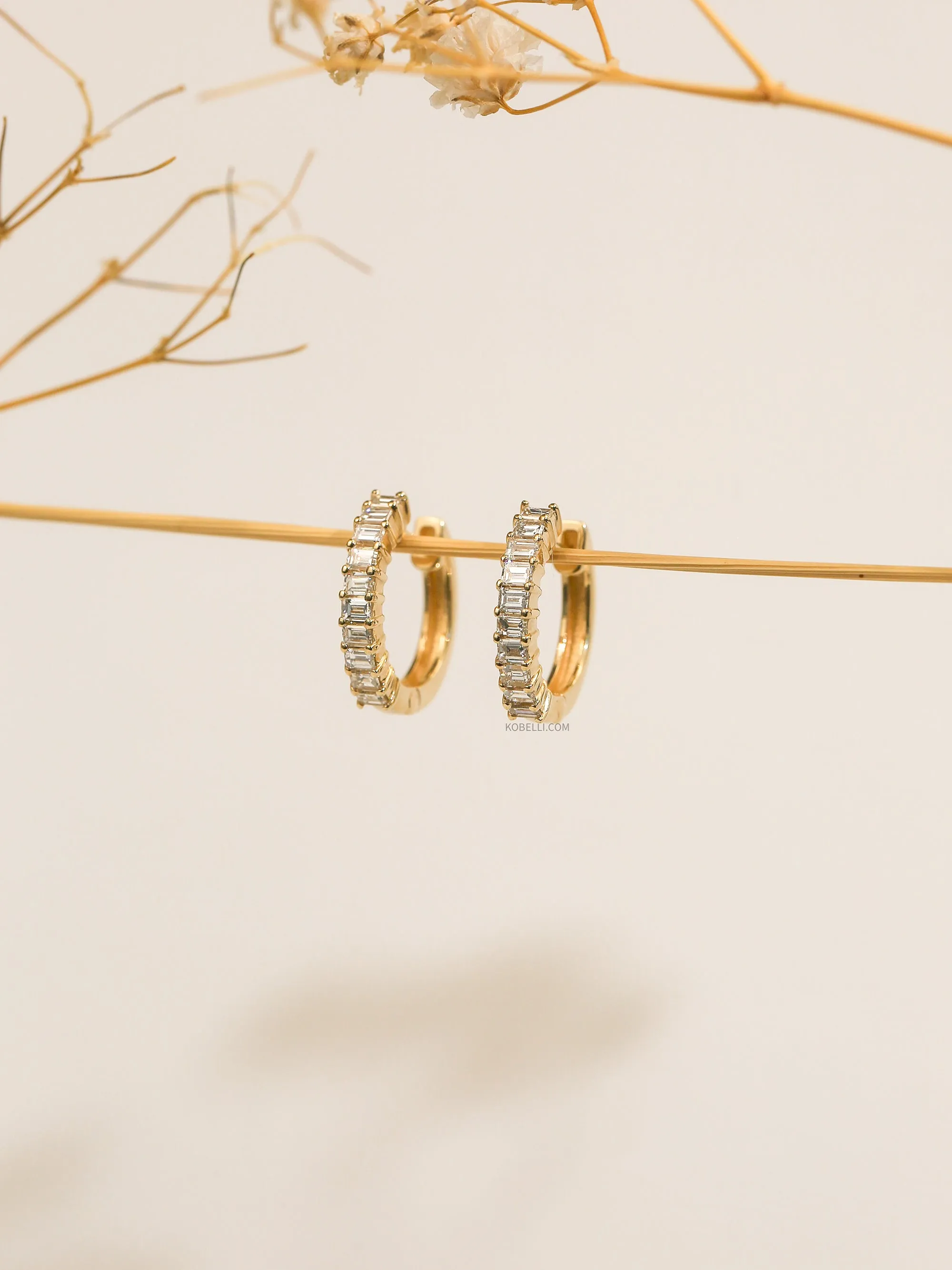 Millie Baguette Diamond Hoops