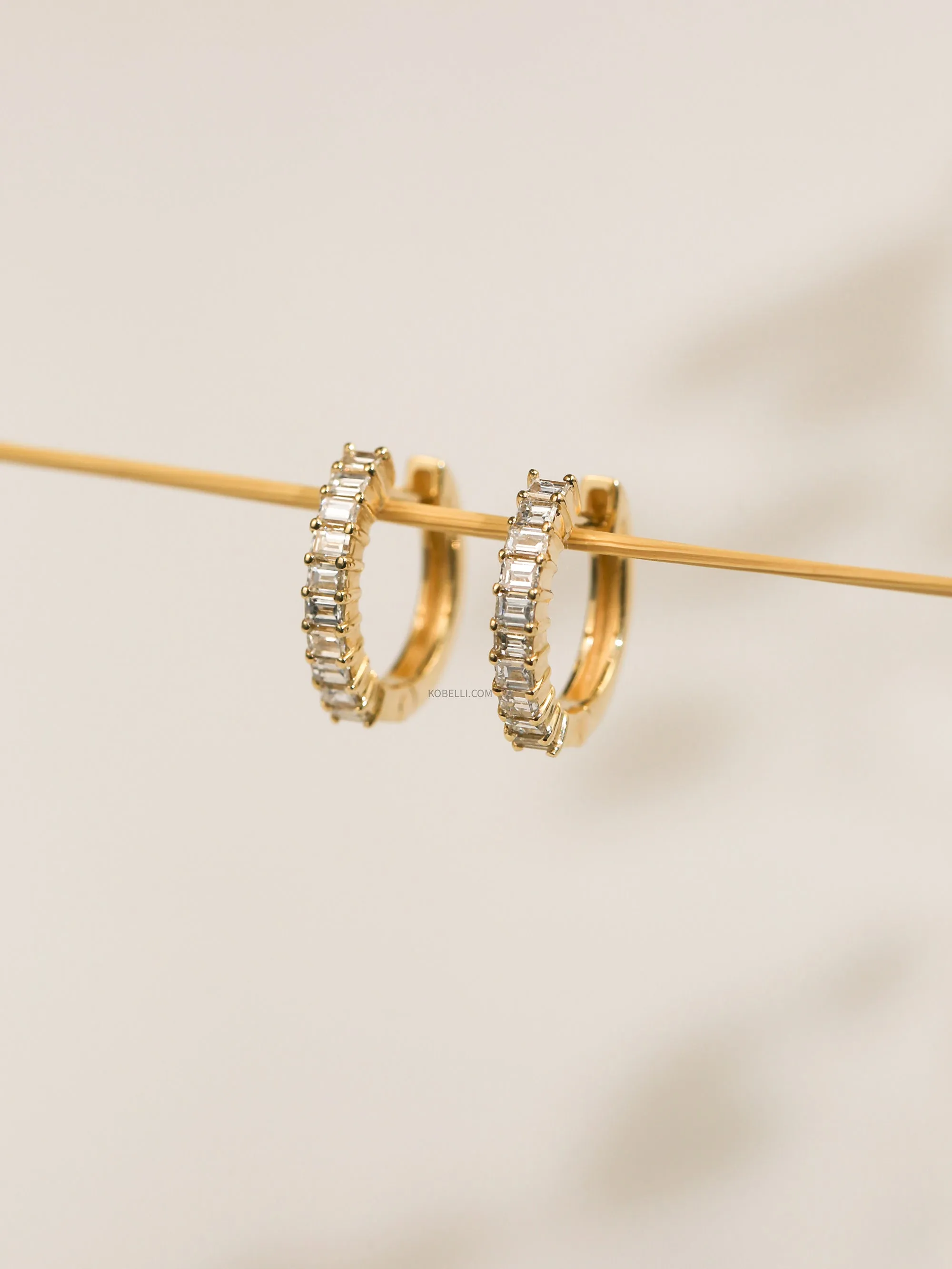 Millie Baguette Diamond Hoops