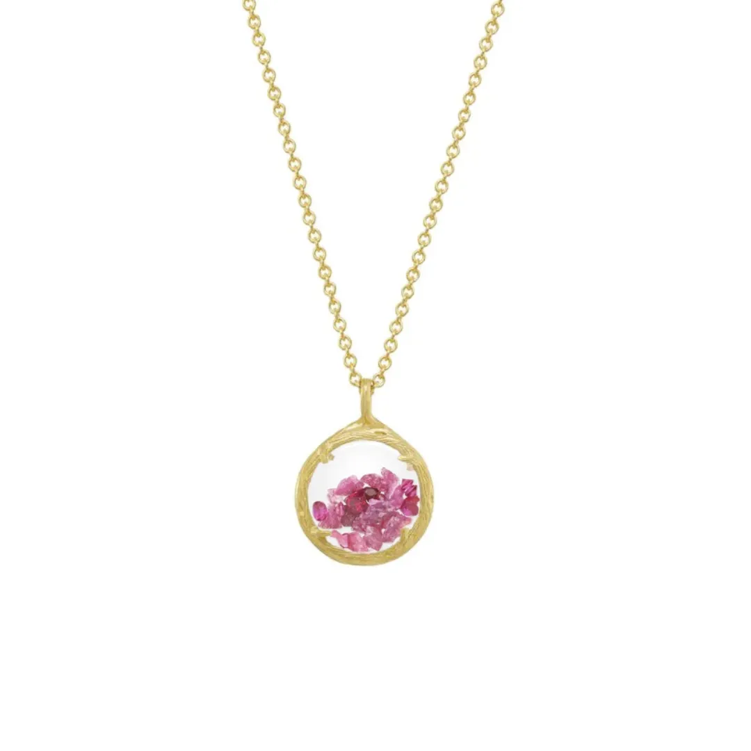 Mini Ruby Shaker Gold Necklace