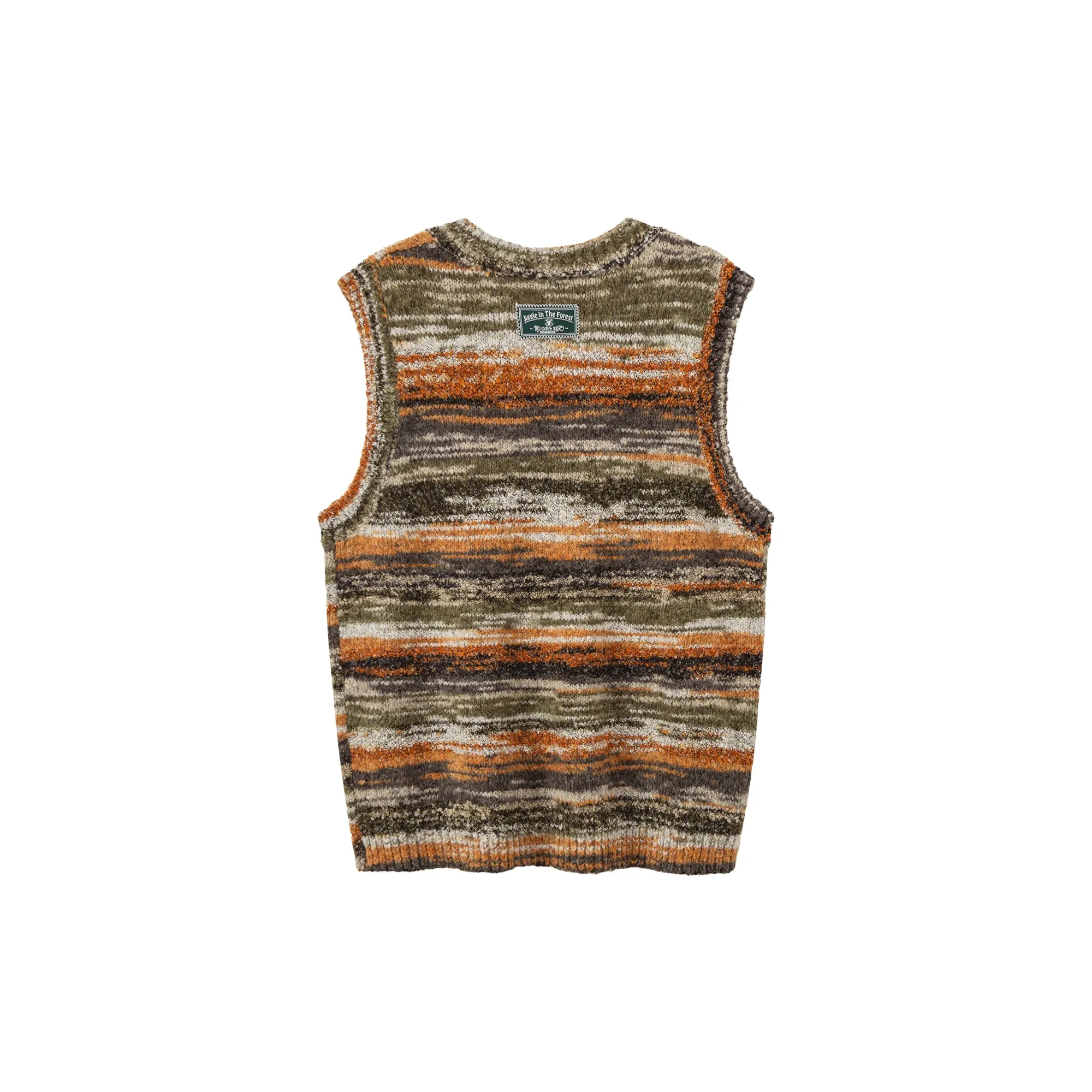 Mixed Color Blur Stripes Knit Vest