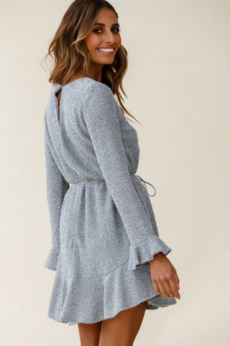 Montville Long Sleeve Knit Dress Grey