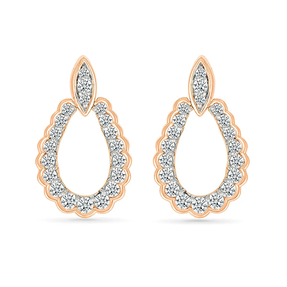 Mystic Gold & Diamond Teardrops Earrings