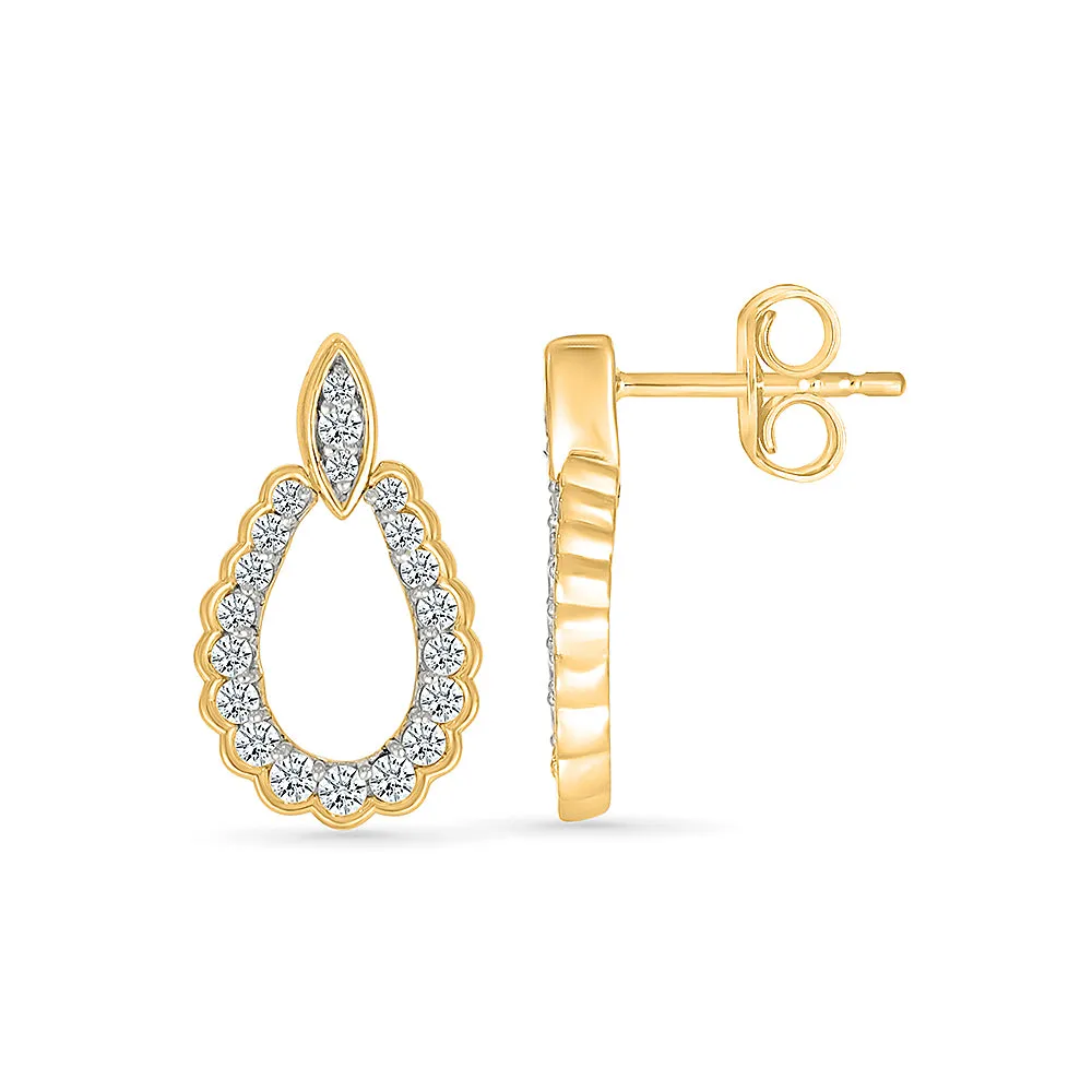 Mystic Gold & Diamond Teardrops Earrings