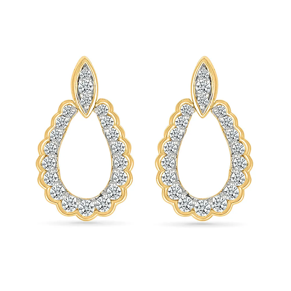 Mystic Gold & Diamond Teardrops Earrings