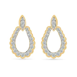 Mystic Gold & Diamond Teardrops Earrings