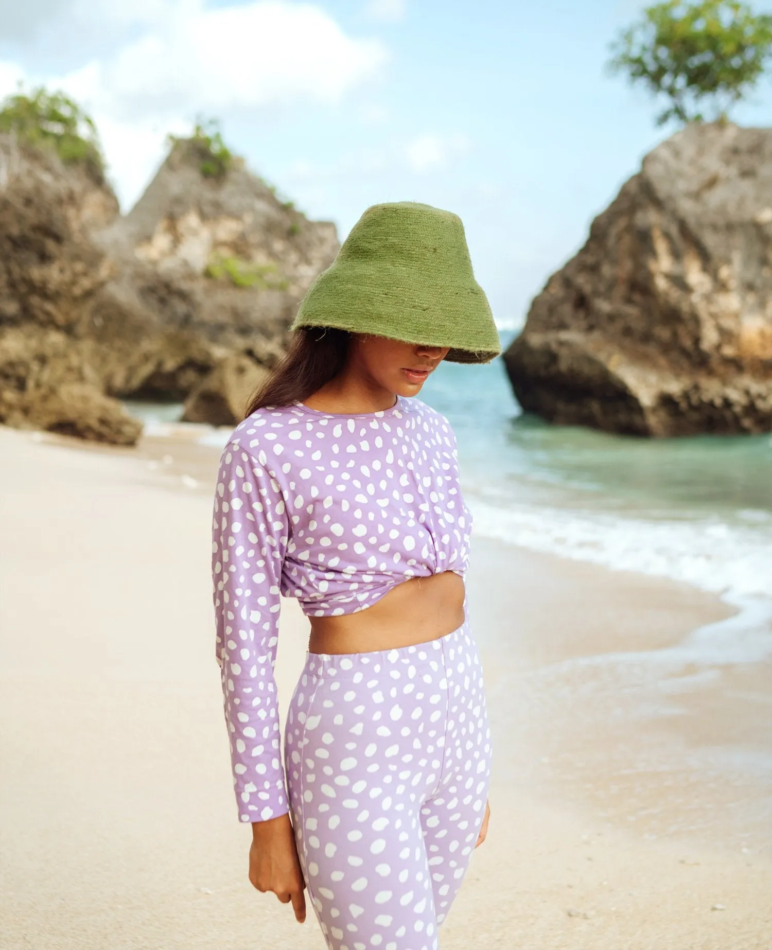 Naomi Jute Bucket Hat, in Matcha Green