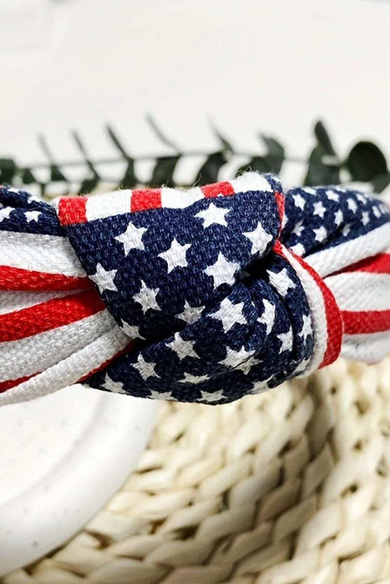 Navy and Red American Flag Knotted Headband