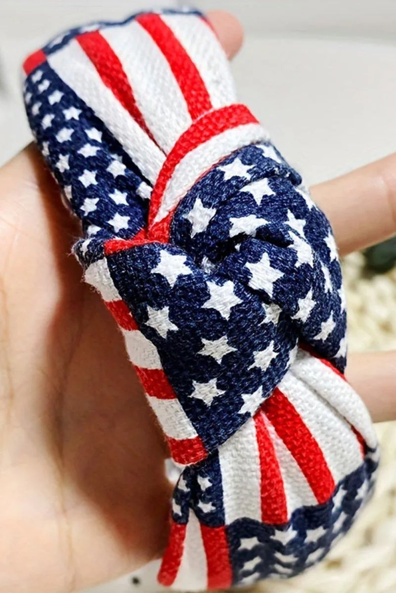 Navy and Red American Flag Knotted Headband