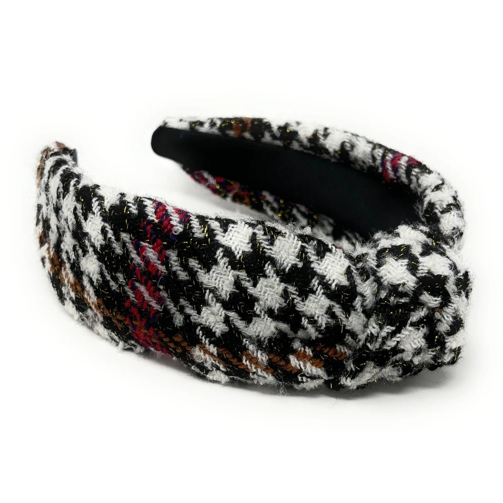 Nera Houndstooth Top Knot Headband