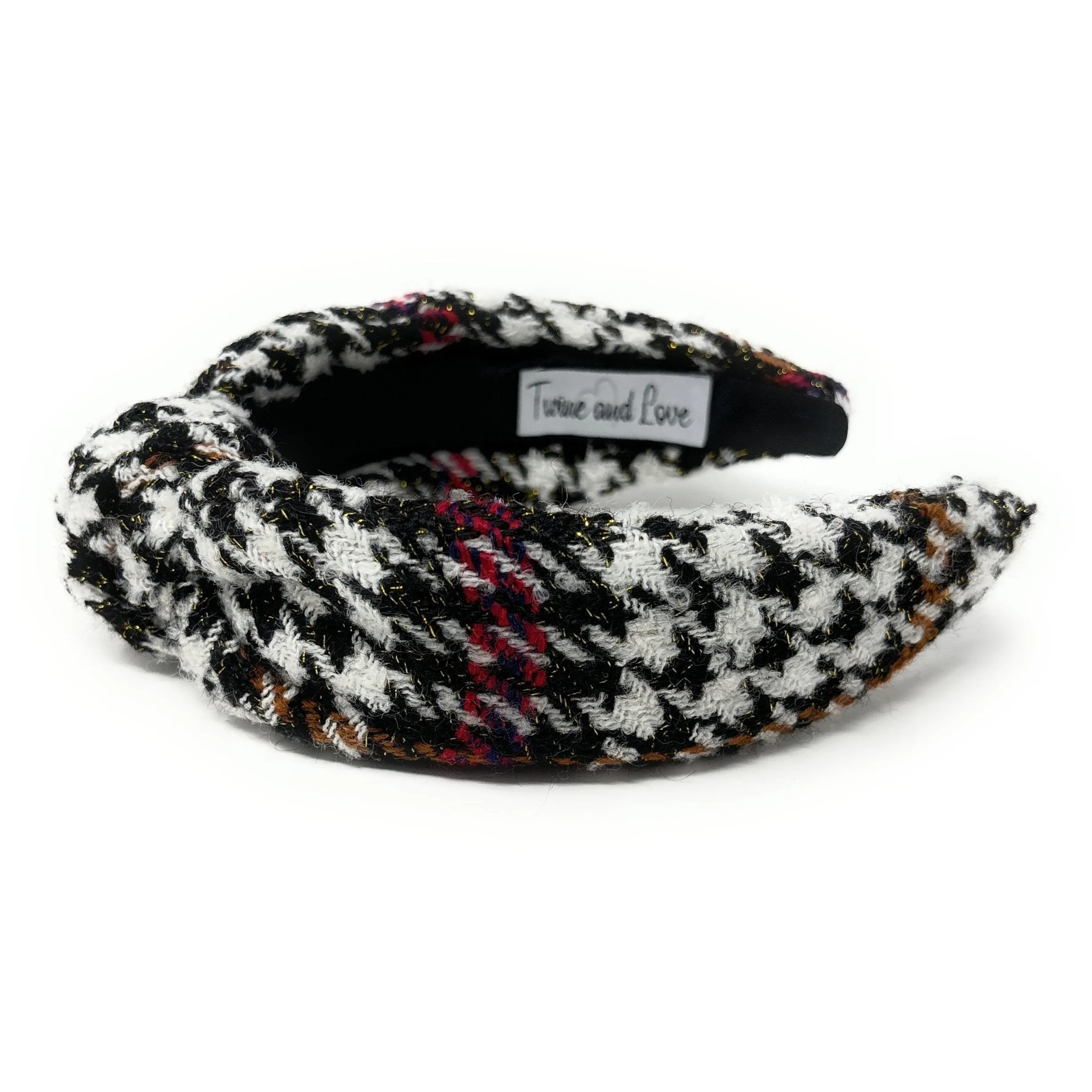 Nera Houndstooth Top Knot Headband