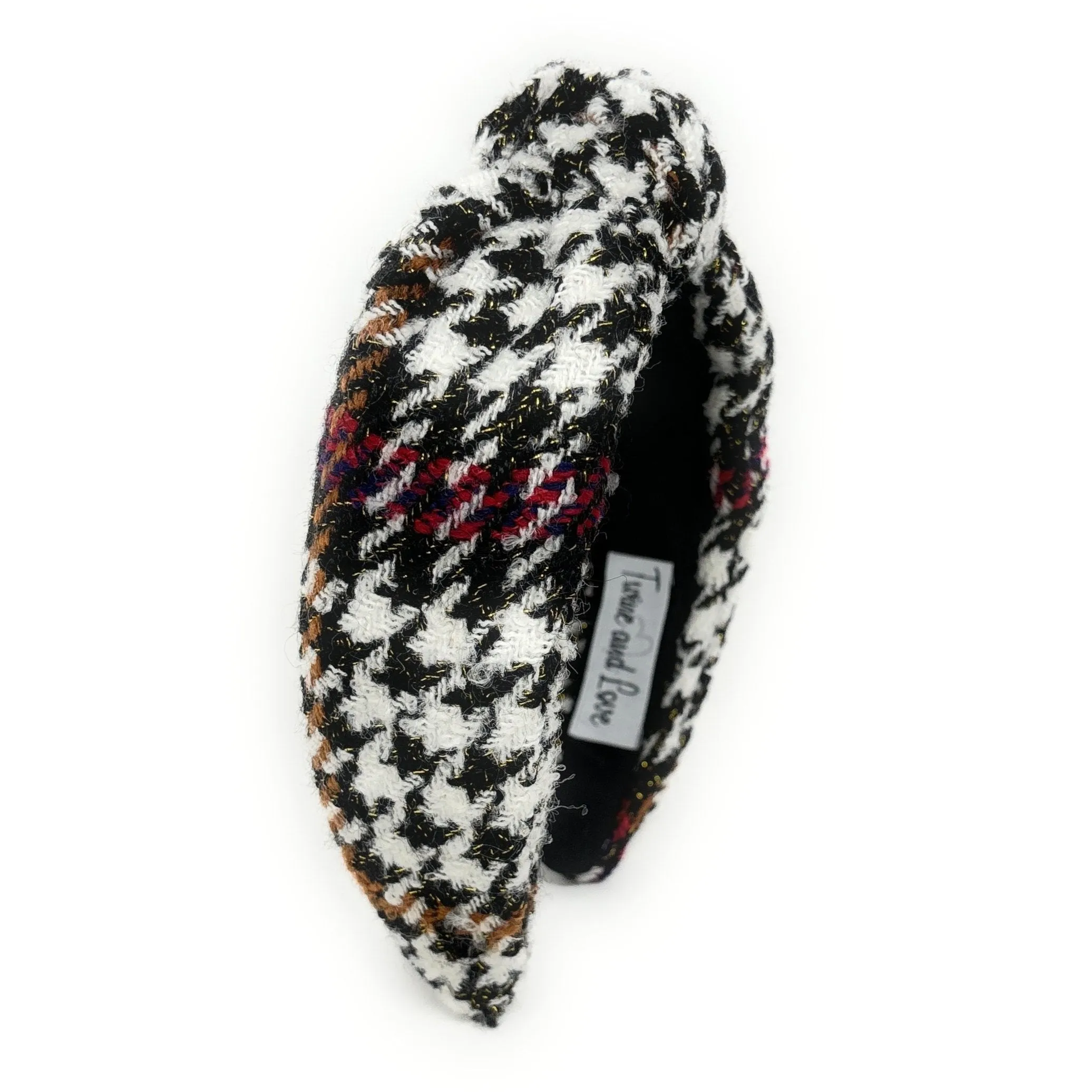 Nera Houndstooth Top Knot Headband