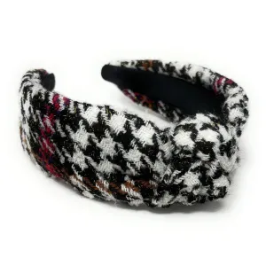 Nera Houndstooth Top Knot Headband