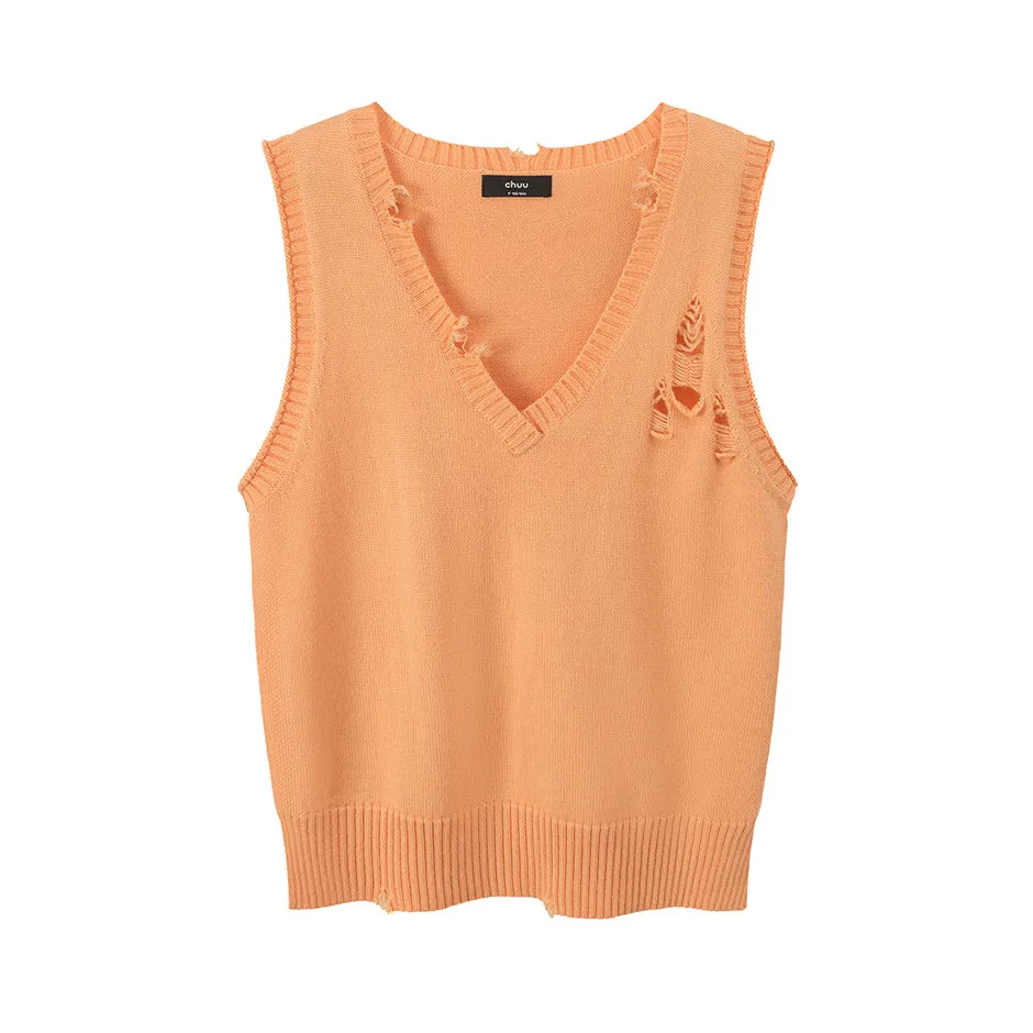 Not A Cliche Destroyed Knit Vest