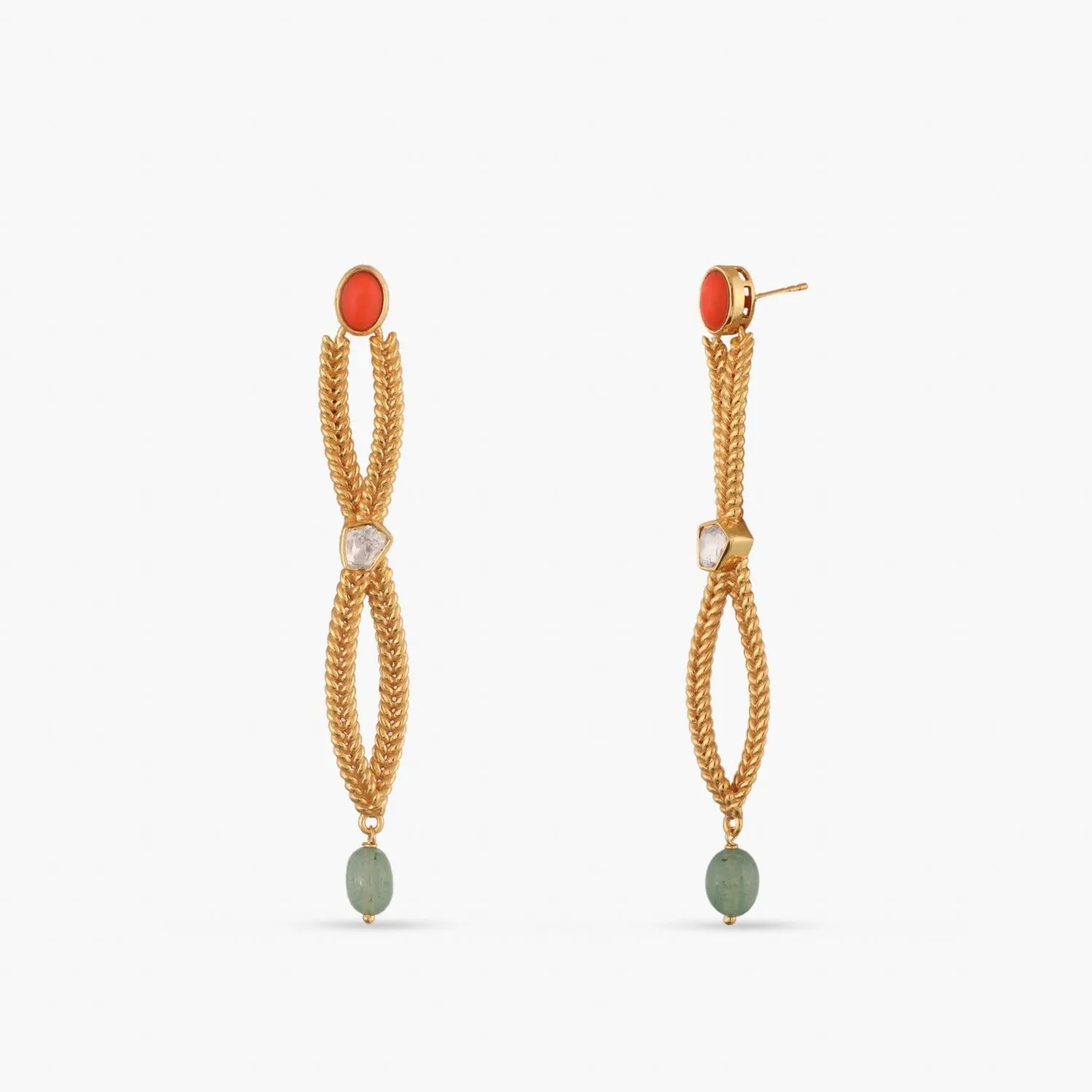 Oceanic weavers Braided Silver Drop Earrings