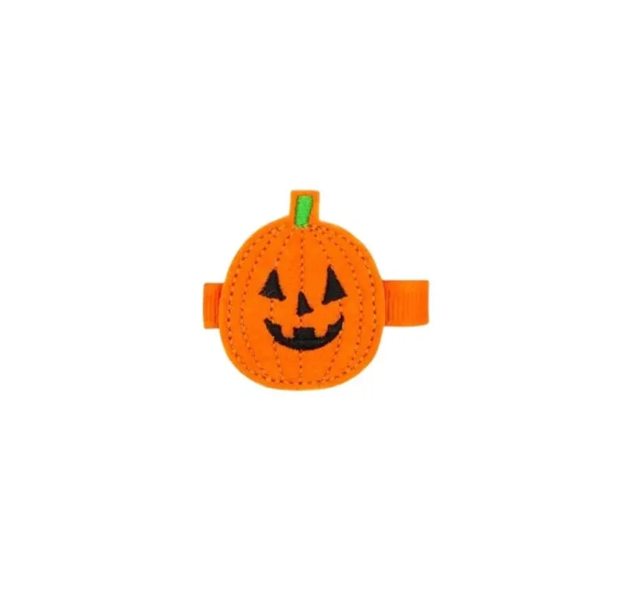 Orange Jack-O-Lantern Hair Clip