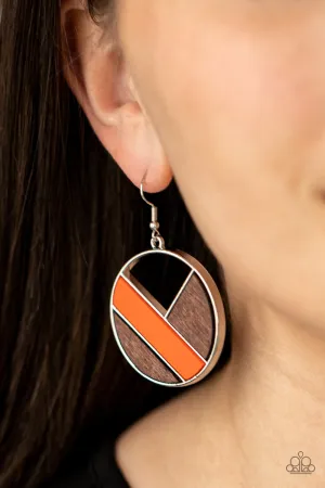 Paparazzi Dont Be MODest - Orange Earrings