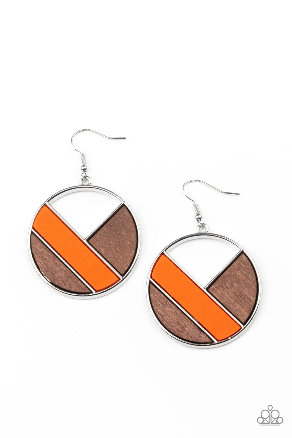 Paparazzi Dont Be MODest - Orange Earrings