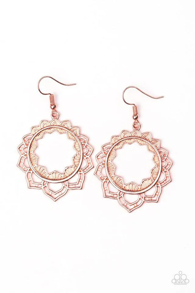 Paparazzi Earring ~ Modest Mandalas - Copper