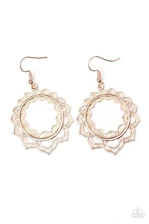 Paparazzi Earring ~ Modest Mandalas - Rose Gold