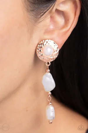 Paparazzi Earring ~ Modest MVP - Copper