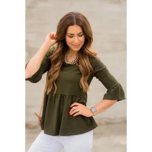 Peplum Flutter Blouse