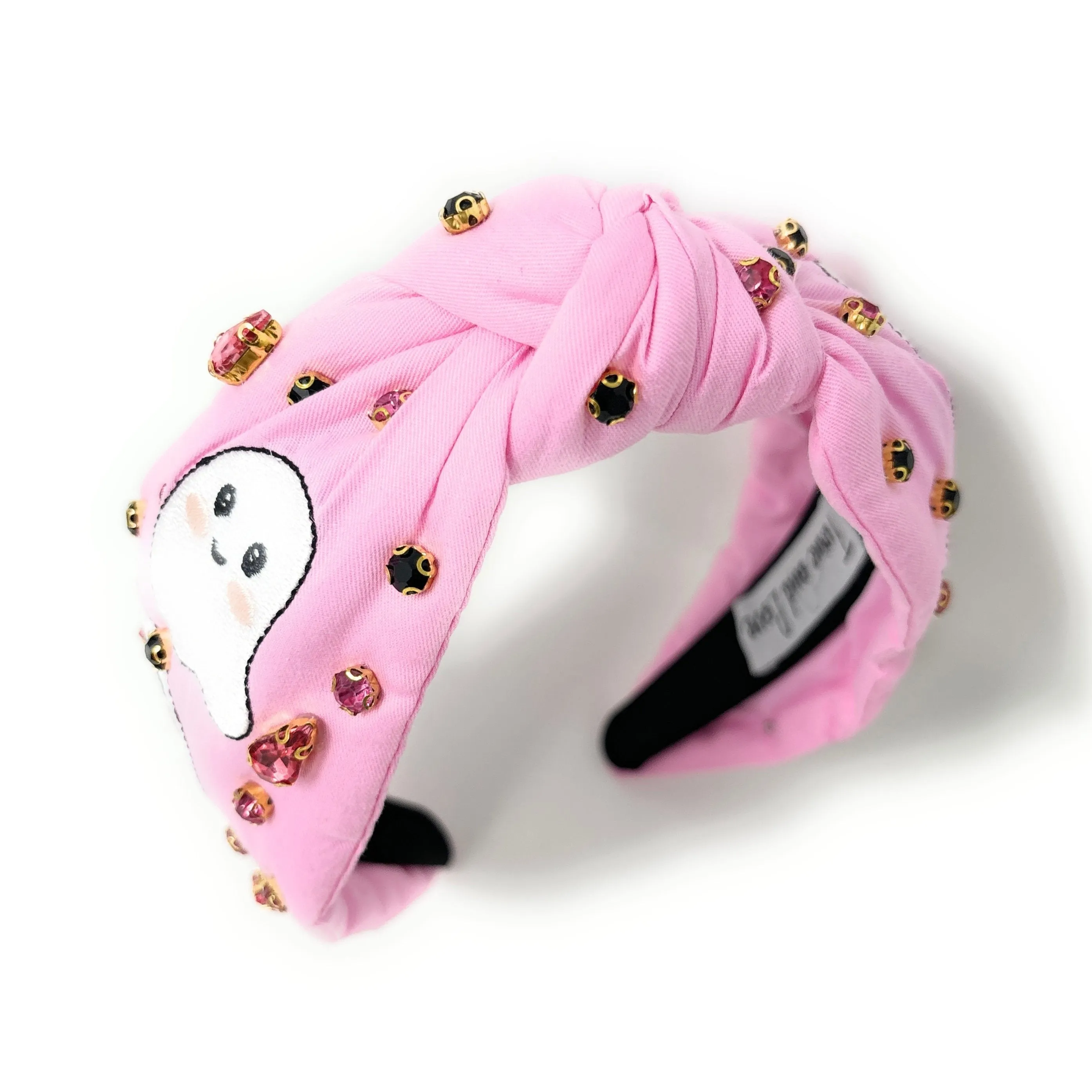 Pink Ghosts Jeweled Knot Headband